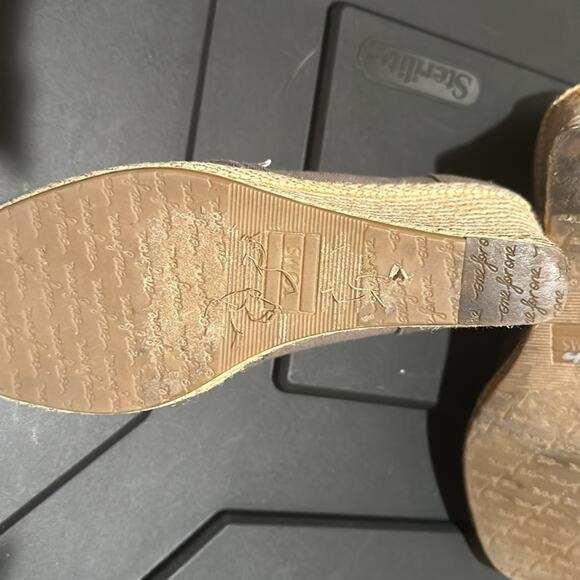 Toms ash grey calypso peep toe slip on wedge sz 7.5 - Picture 4 of 4